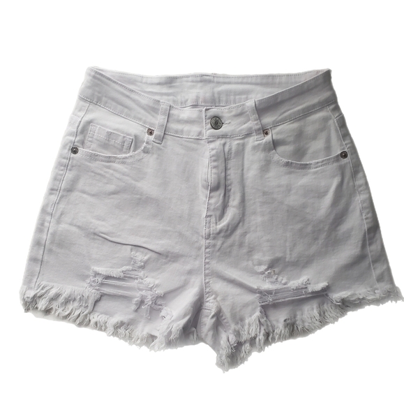 White Frayed Hem Women's Shorts – Size S - Picture 1 of 3